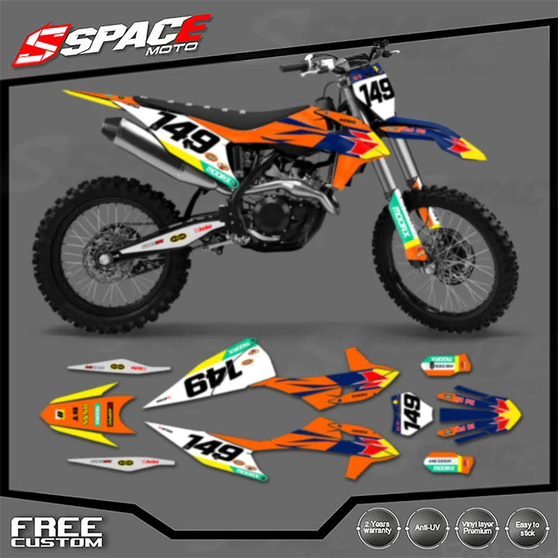 

SPACE индивидуальная мотоциклетная графическая фоновая наклейка для KTM 125 250 300 350 450 2019-2022 SXF 2020-2023EXC наклейки наборы наклеек 08
