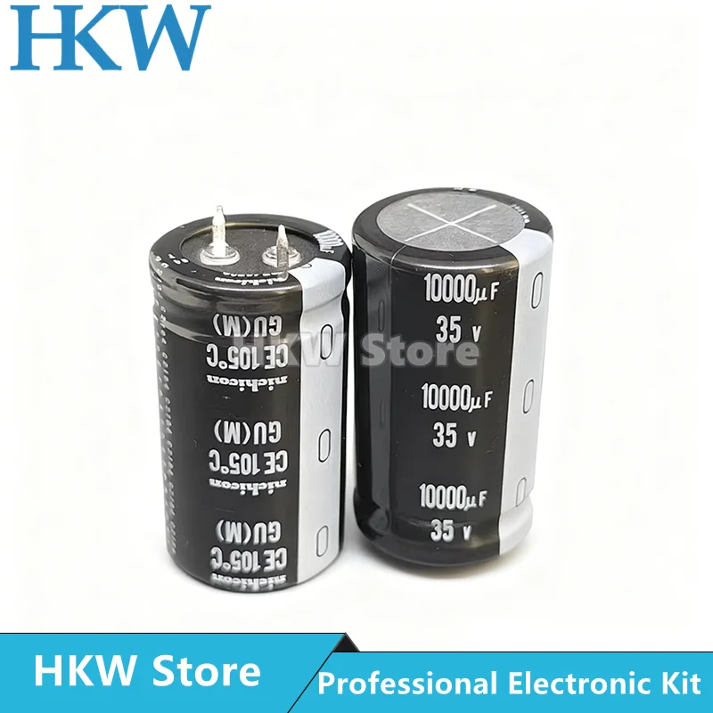 2pcs/lot NICHICON 10000UF 35V 25X45mm GU Series Electrolytic Capacitors Capacitor New and Original 35V10000UF 10000UF35V 25*45MM