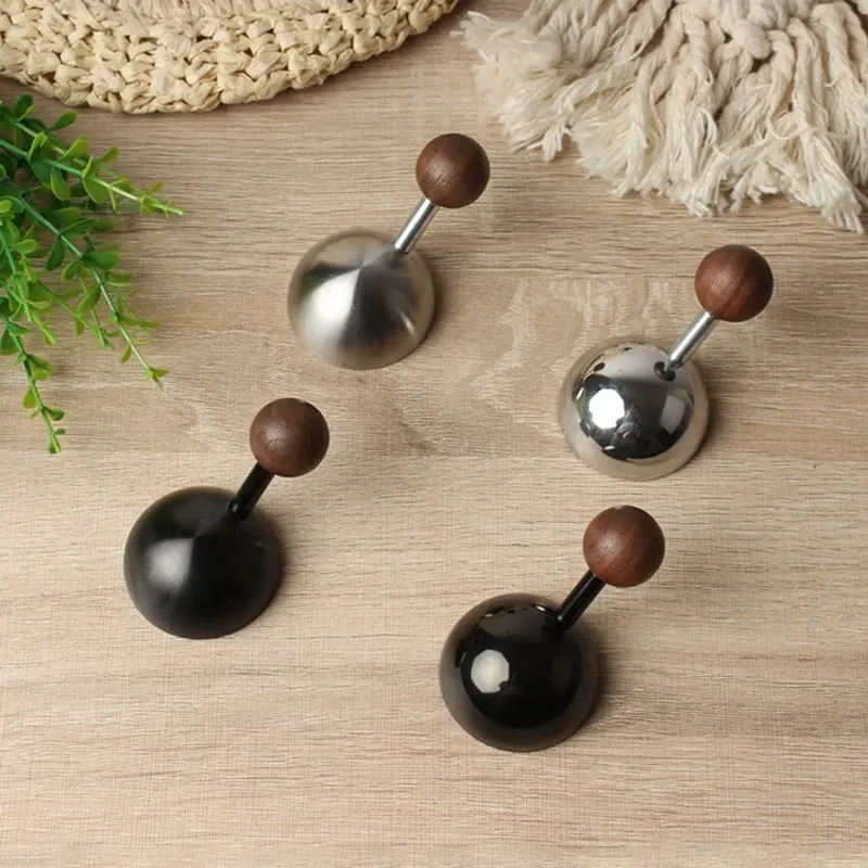 Walnut wuth 304 Stainless Steel Cabinet Handles Black Creative Cupboard Pulls Wall Mounted Clothes Hooks Bathroom Towel Racks