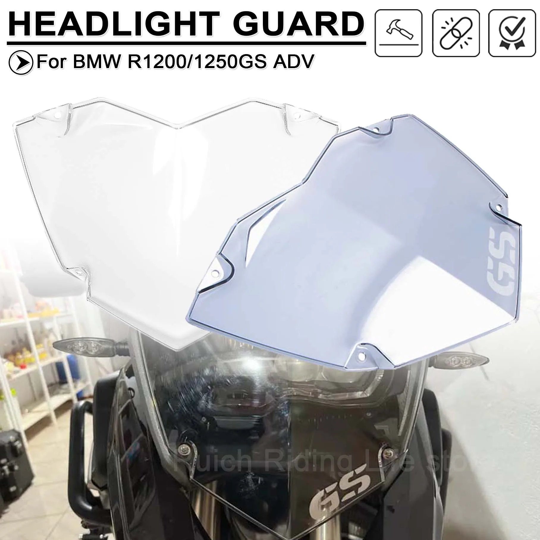 

Motorcycle Headlight Guard Cover For R1200GS R 1200 1250 GS Adventure R1250GS ADV EXCLUSIVE HP Head Light Lamp Protective Shield