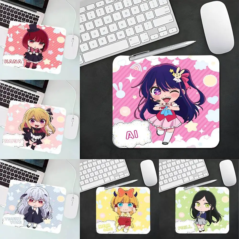 Anime Oshi No Ko Ai Hoshino Mousepad Small LockEdge Mouse Pad For Gamers Computer Desk Pad Rectangular Anti-slip Rubber