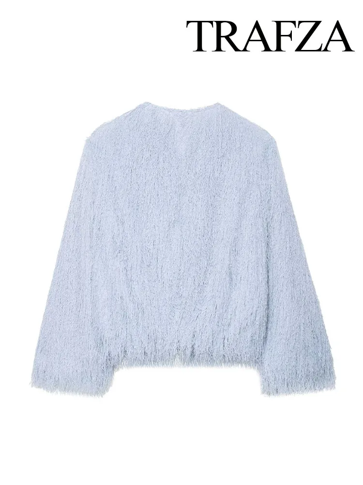 HH 2025 Women's Autumn High Street Short Coats Solid Long Sleeves Single-Breasted Female New Fashion Casual O-Neck Jackets