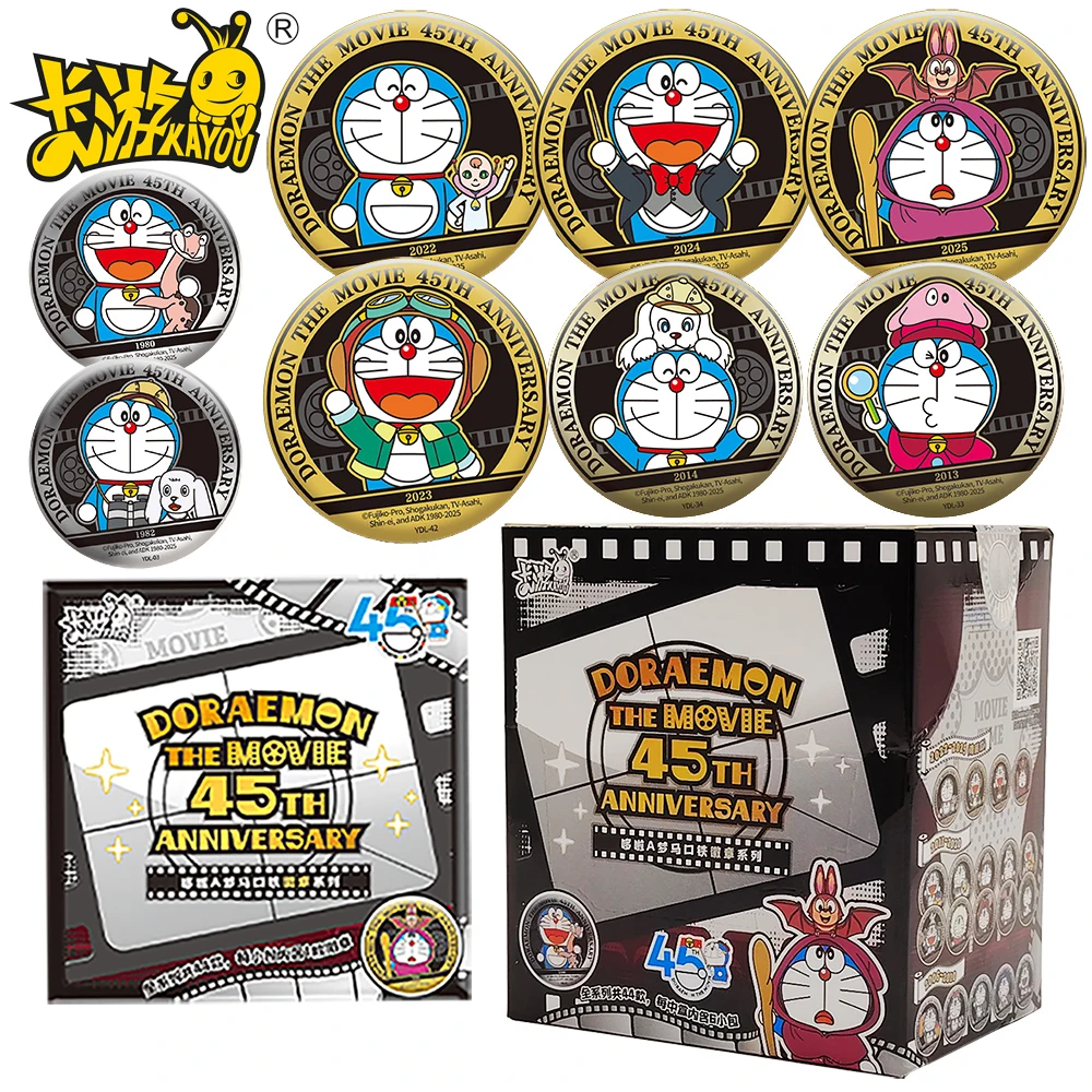 

New Original Kayou Doraemon Japanese Anime Protagonist Round Badge Backpack Accessories Toy Fan Collection Creative Brooch Gifts