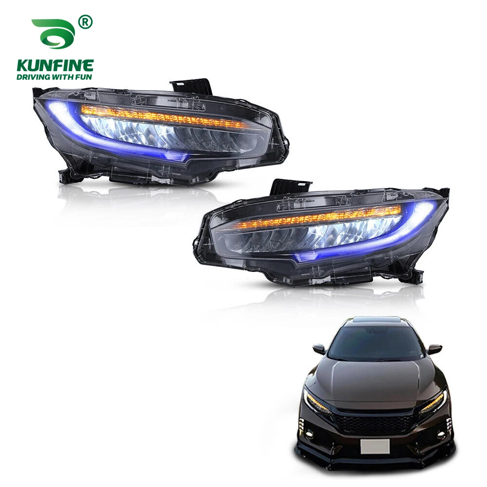 2x Car Headlight Assembly For Honda Civic LED Car Tuning Light Parts Car Styling Head Lamp Plug And Play A Pair