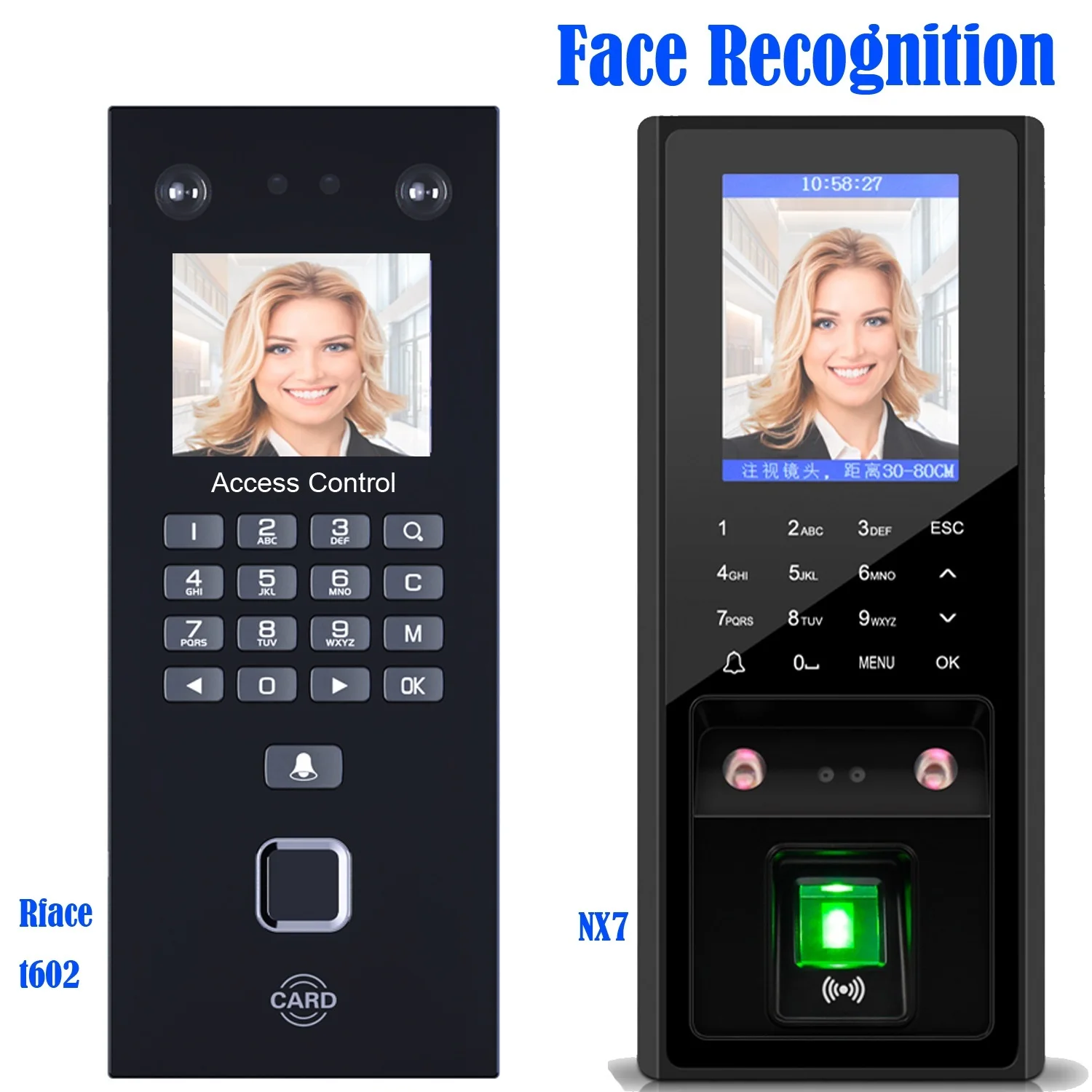 New 3000 Face 3000 Figners 2.8Inch LCD TCP/IP USB Biometric Fingerprint Face Access Control Device System Support 125khz RFID