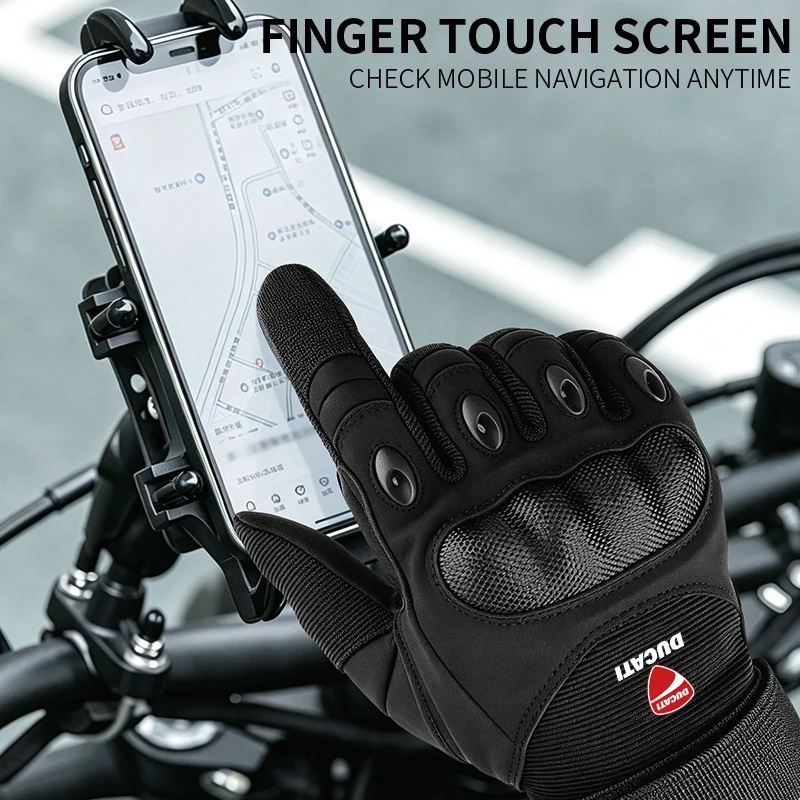 

Motorcycle Gloves Carbon Fiber Safety Defense Motocross Gloves Touch-screen Outdoor Driving For DUCATI Streetfighter V4 SP V2 PA