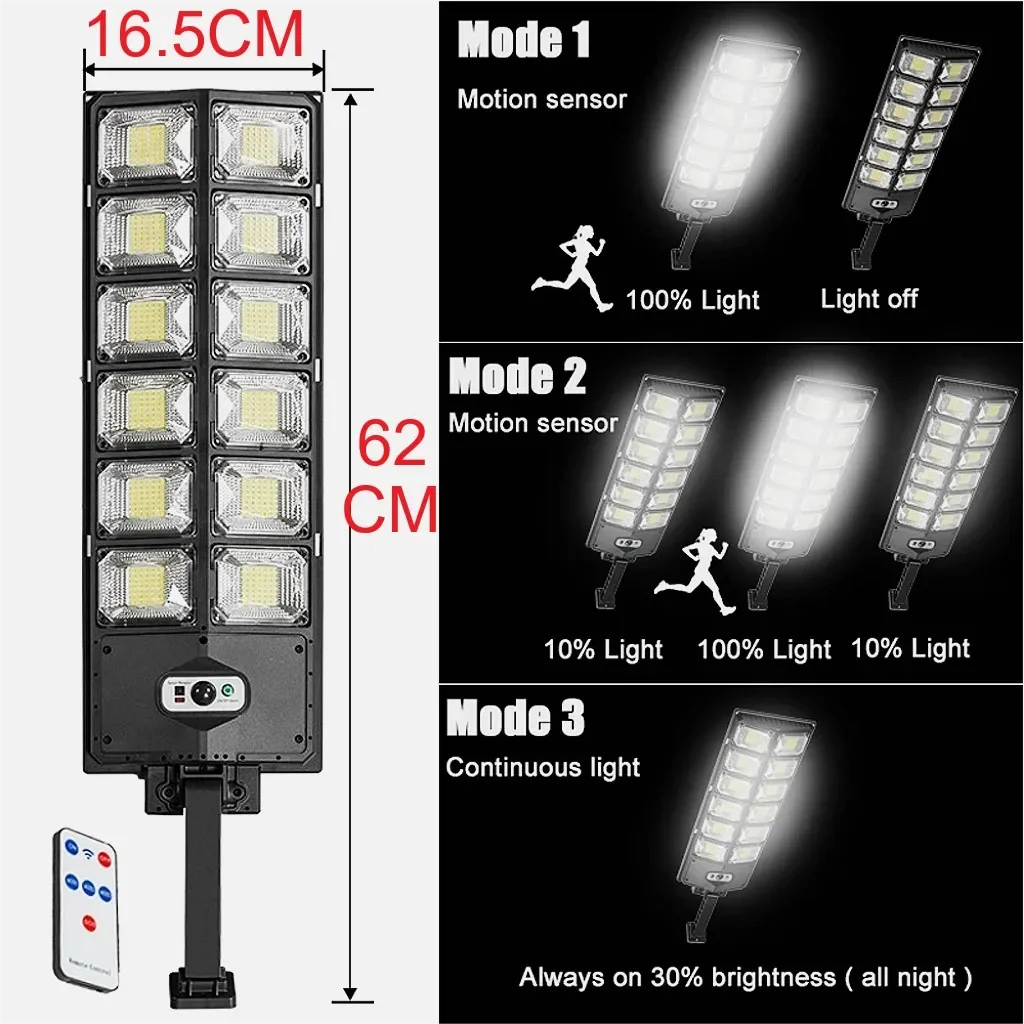 Aplique de luz LED Solar para exteriores 504 LED con Sensor infrarrojo potente lámpara Solar para exteriores IP65 lámpara de calle impermeable de fácil montaje