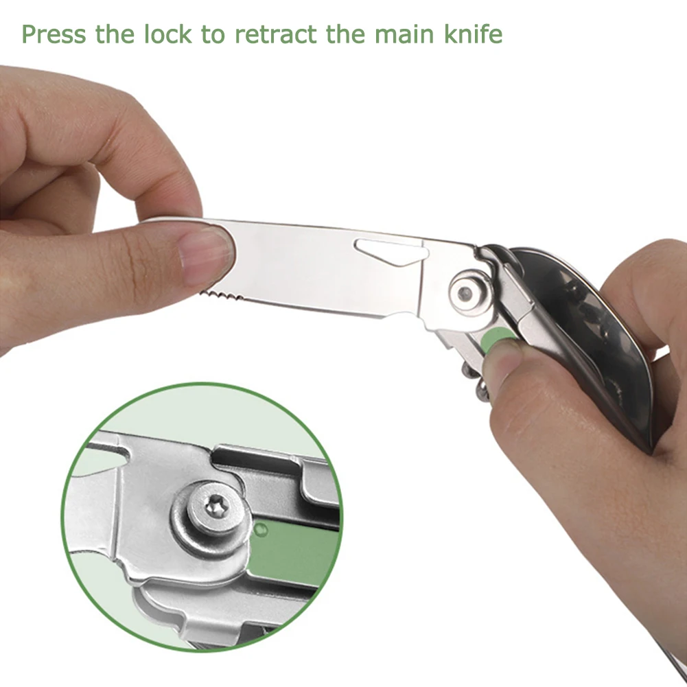 

Многофункциональная посуда для кемпинга 6 в 1, складная портативная вилка, ложка, нож, инструмент EDC, гладкий инструмент для пикника, пешего туризма, путешествий, барбекю