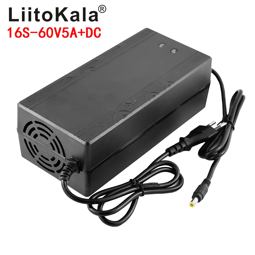 LiitoKala 67.2V 5A Lithium Battery Charger 60V 5A Li-ion Fast Smart Charger 110V / 220V for 16S 60V  battery pack