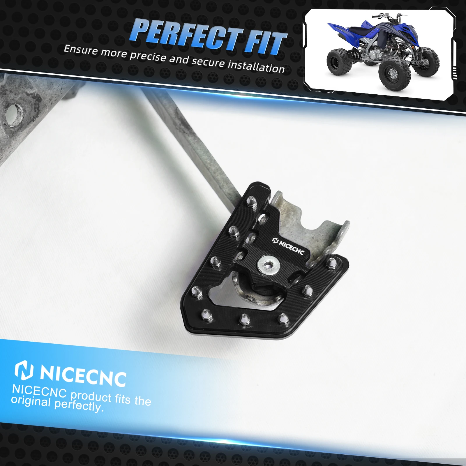 NICECNC ATV Rear Brake Pedal Lever Extension Extender For Yamaha Raptor 700 2006-2012 2007 2008 2009 2010 2011 6061-Aluminum