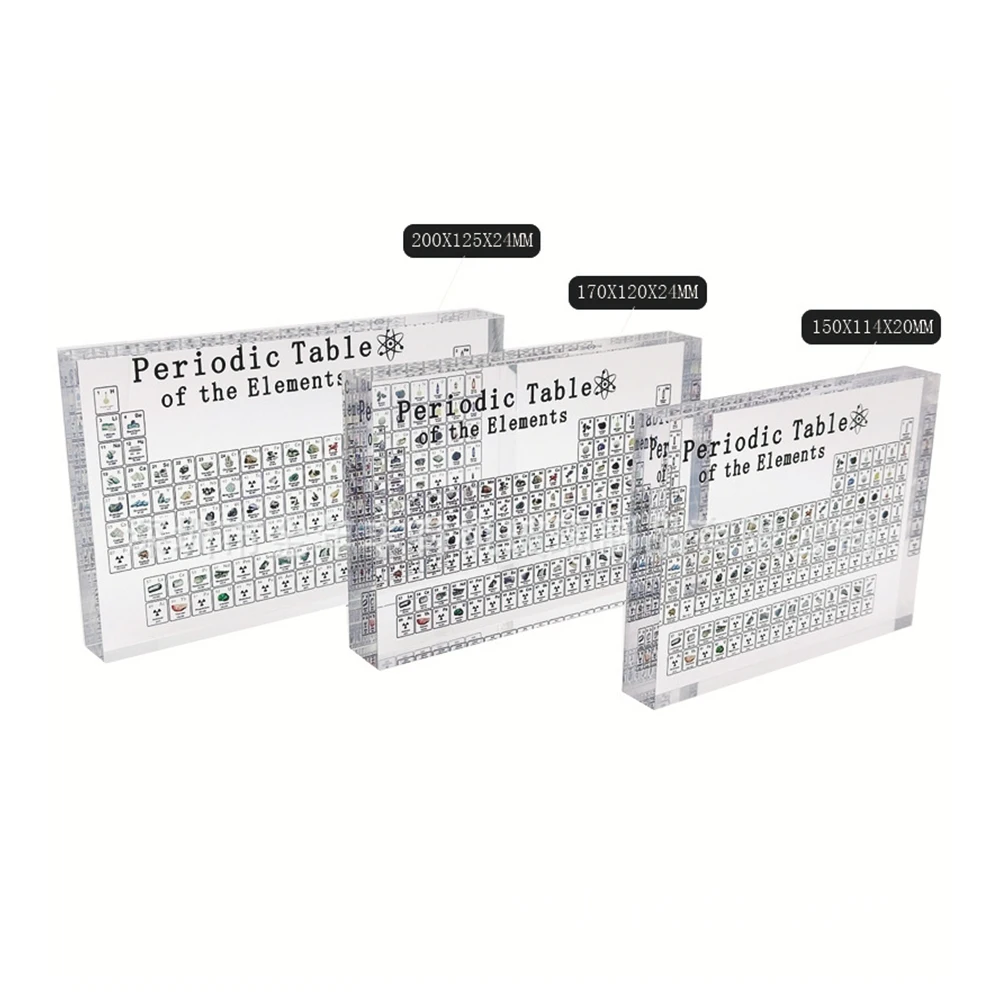 อะคริลิคใสการ์ดเคมีตารางธาตุจอแสดงผลการ์ดเครื่องมือการสอนนักเรียนเครื่องมือการเรียนรู้