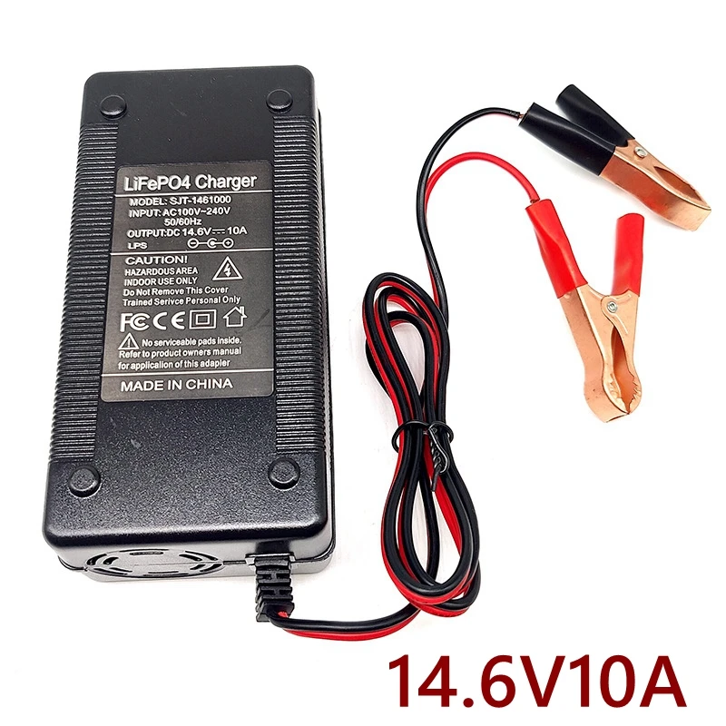 14.6V 12V 10A Lifepo4 Iron Phosphate Battery Charger For 12.8V 4S Scooter Car Solar Energy Storage Charger with Fan XT60 XT90