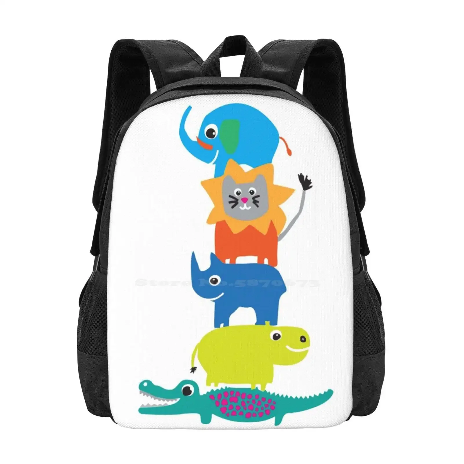

Colored Animals Bag Backpack For Men Women Girls Teenage Color Animal Animals Jungle Children Child Kid Kids Colors Elephant