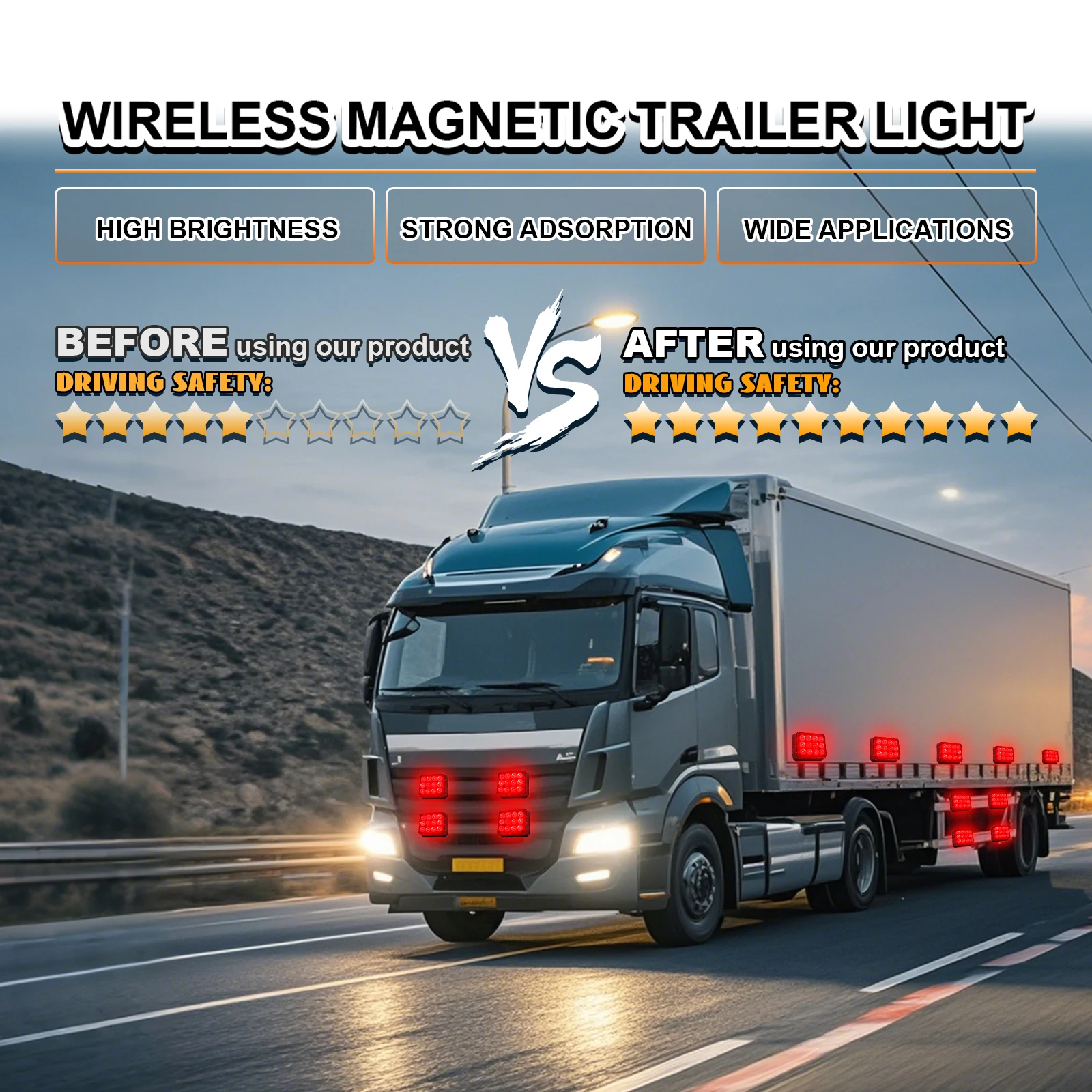 2Pcs LED Strobe Grille Flash Warning Lights Square Side Marker 12-24V Enhanced Visibility For Trucks Cars