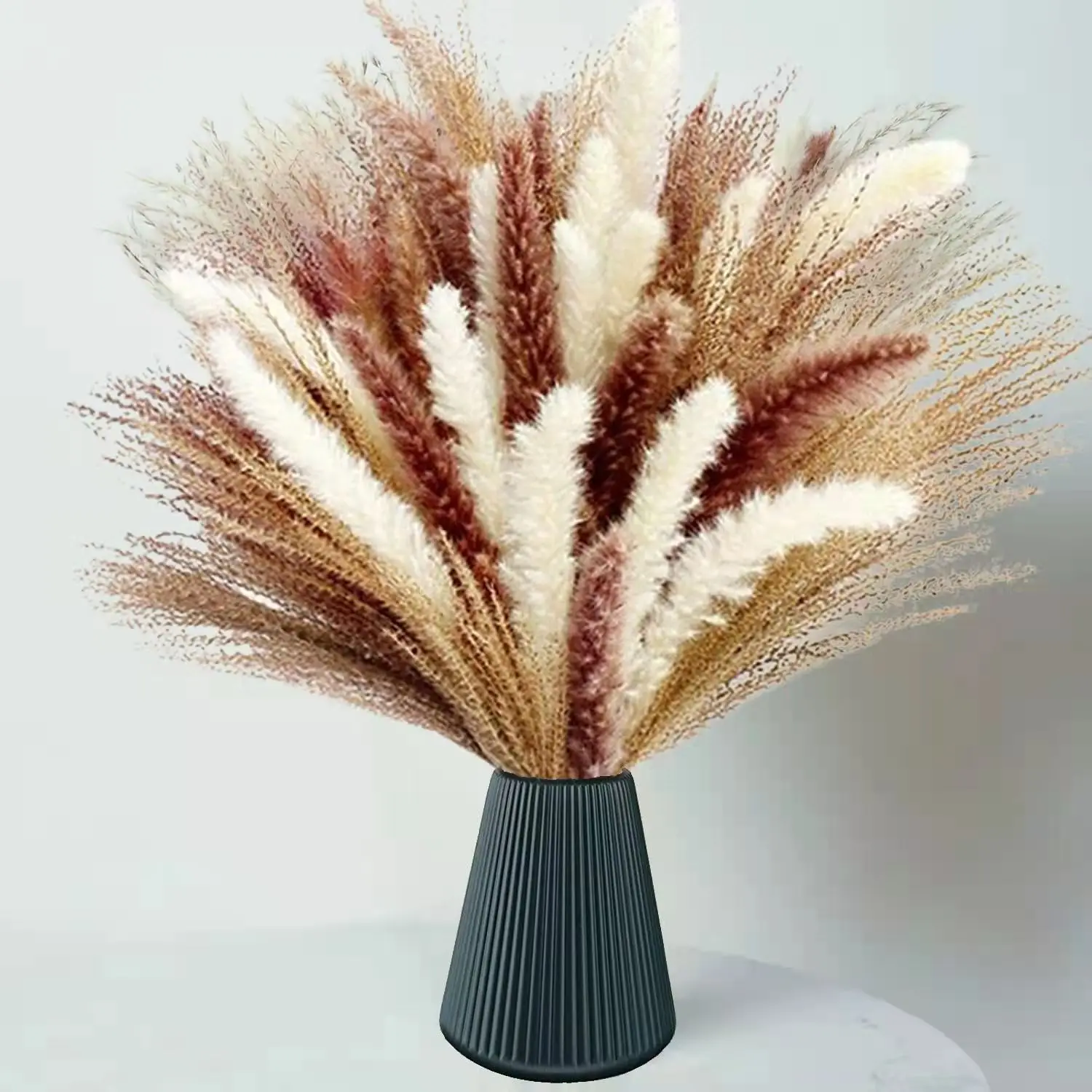 

60Pcs/lot Pampas Set Decoration Fluffy Natural Living Room Decoration Tall Pampas Grass Dried Flowers Bouquet Boho Home Decor