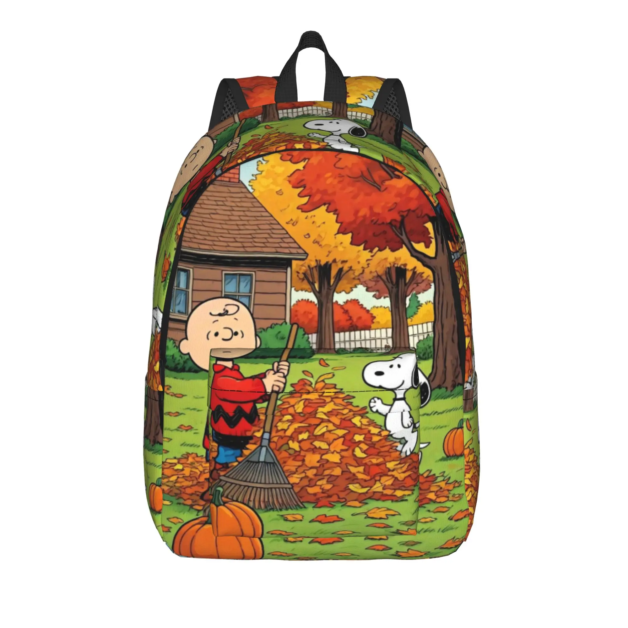 Autumn Leaves  Snoopys and Charlie Brown Cool Backpack Outdoor Student Business  Daypack for Men Women College Shoulder Bag