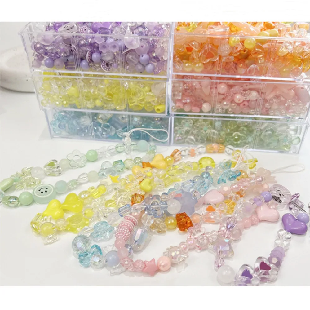 20pcs Mixed Style Acrylic Bow Flower Beads For DIY Handmade Phone Chain Bracelets Necklaces Jewelry Making Accessories Crafts