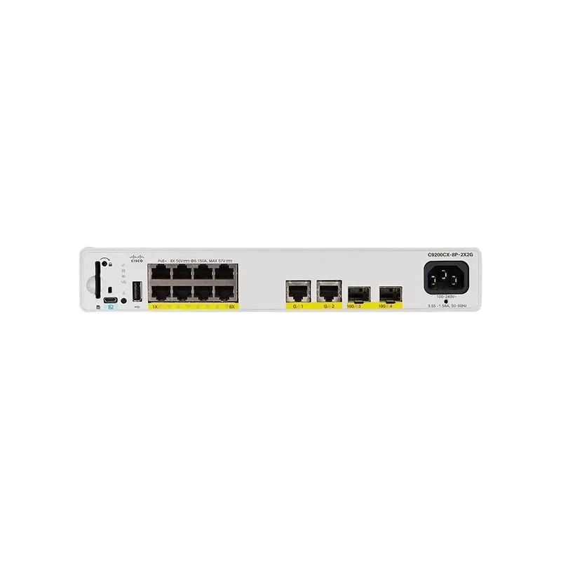 

C9200CX-8P-2X2G-E Cisco Catalyst 9200CX 8-port 1G, 2x10G and 2x1G, PoE+, Network Essentials Switch C9200CX-8P-2X2G-E
