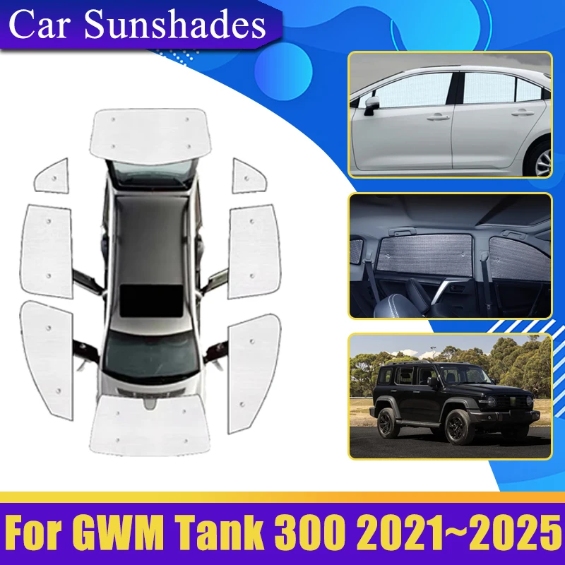 

Full Coverage Sunshade For Wey GWM Tank 300 330 Accessories 2021 2022~2025 Car Covers Anti-UV Privacy Blocks Side Window Visor