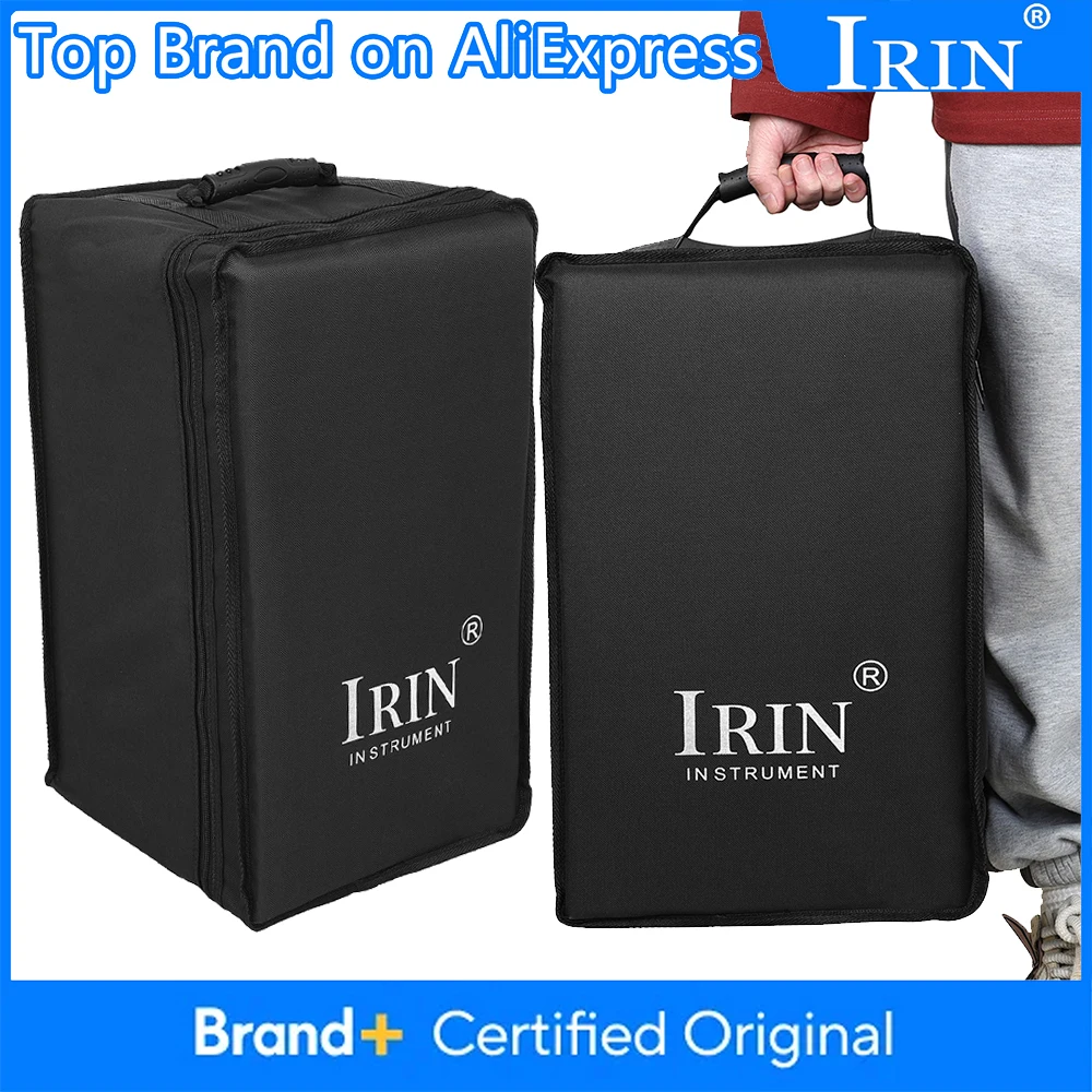 

IRIN Cajon Drum Case - Thick Padded Oxford, Waterproof, Double Zippers, Handheld | Black Backpack Design Cajon Box Drum Parts