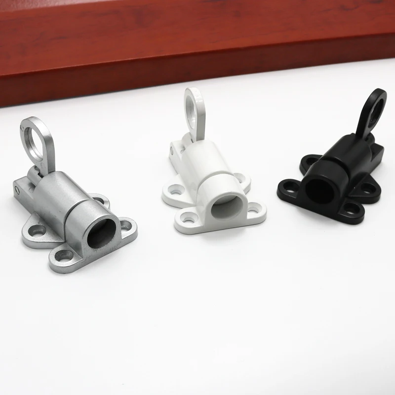 Aluminum Alloy White/Gray Window Gate Security Pull Ring Spring Bounce Door Bolt Automatic Latch Lock Black Grey Window image 5