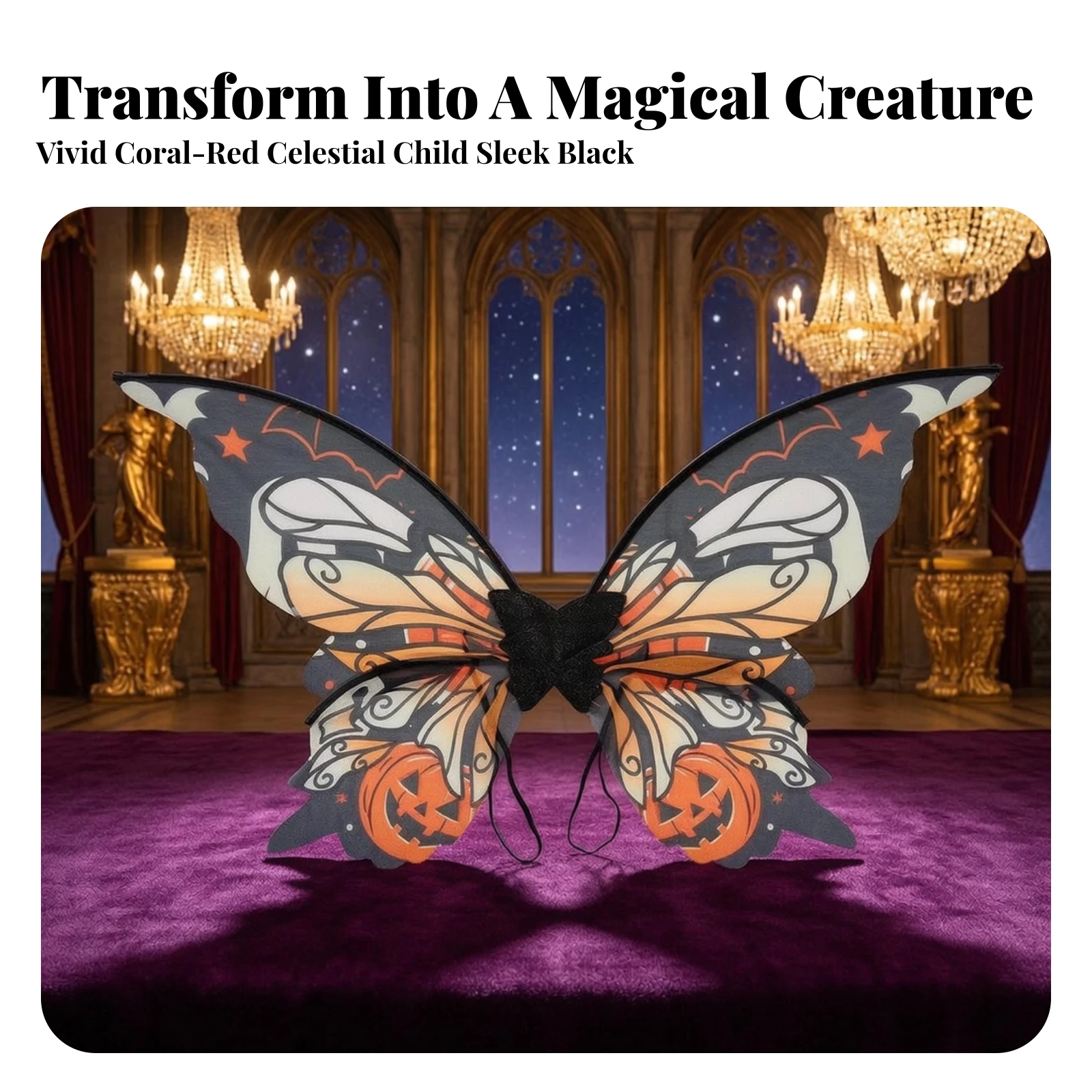 Costume Accessory Cosplay Butterfly Wing Accessory Costume Wings with Straps Elastic for Cosplayers, Halloween, Dress-up Parties