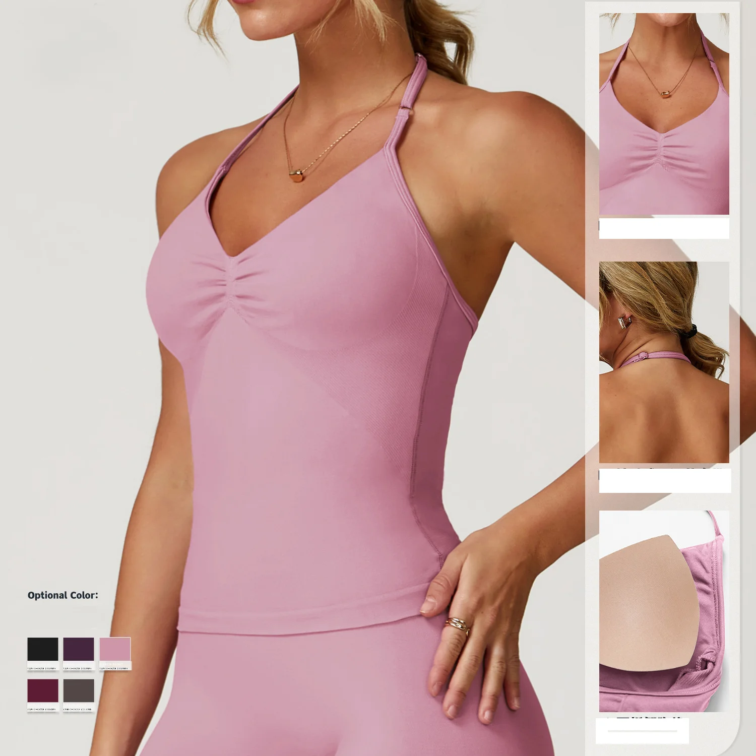 Seamless Yoga Vest Tight Breathable Pleated Sports Vest Casual Running Fitness Top Ropa Mujer