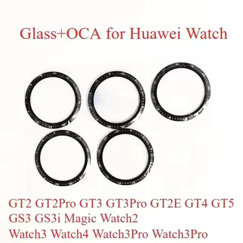 LCD Screen Outer Glass With OCA For Huawei Broken Glass Repair GT2 GT3 GT4 GT2E GS3 GT2F Honor 2 HW 3Pro Watch Repair