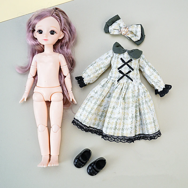 

Новая Одежда для куклы Bjd 1/6, аксессуары для игрушек, повседневная одежда, клетчатая юбка, модное платье с шапочкой, одежда для девочек, платье принцессы