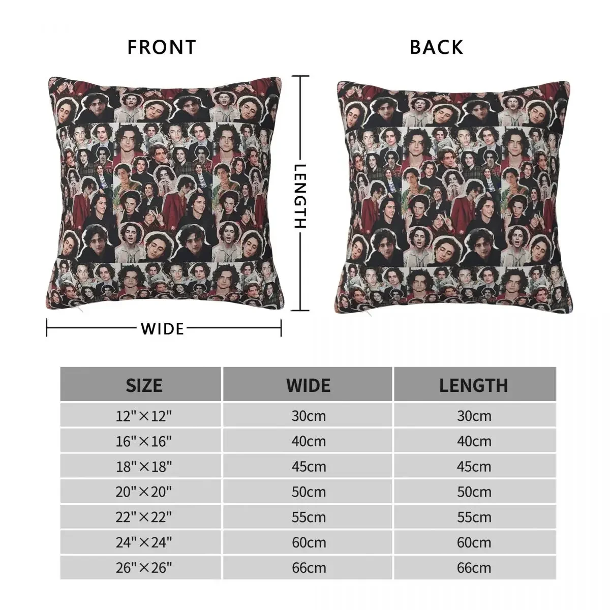 Timothee Chalamet Collage Edit Square Pillowcase Pillow Cover Polyester Cushion Decor Comfort Throw Pillow for Home Sofa