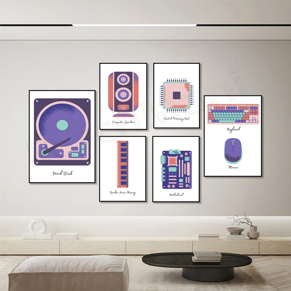 Printable Computer Parts, Computer Science Poster, GCSE STEM Teaching Technology Computing Wall Art Decoration Educational Gift