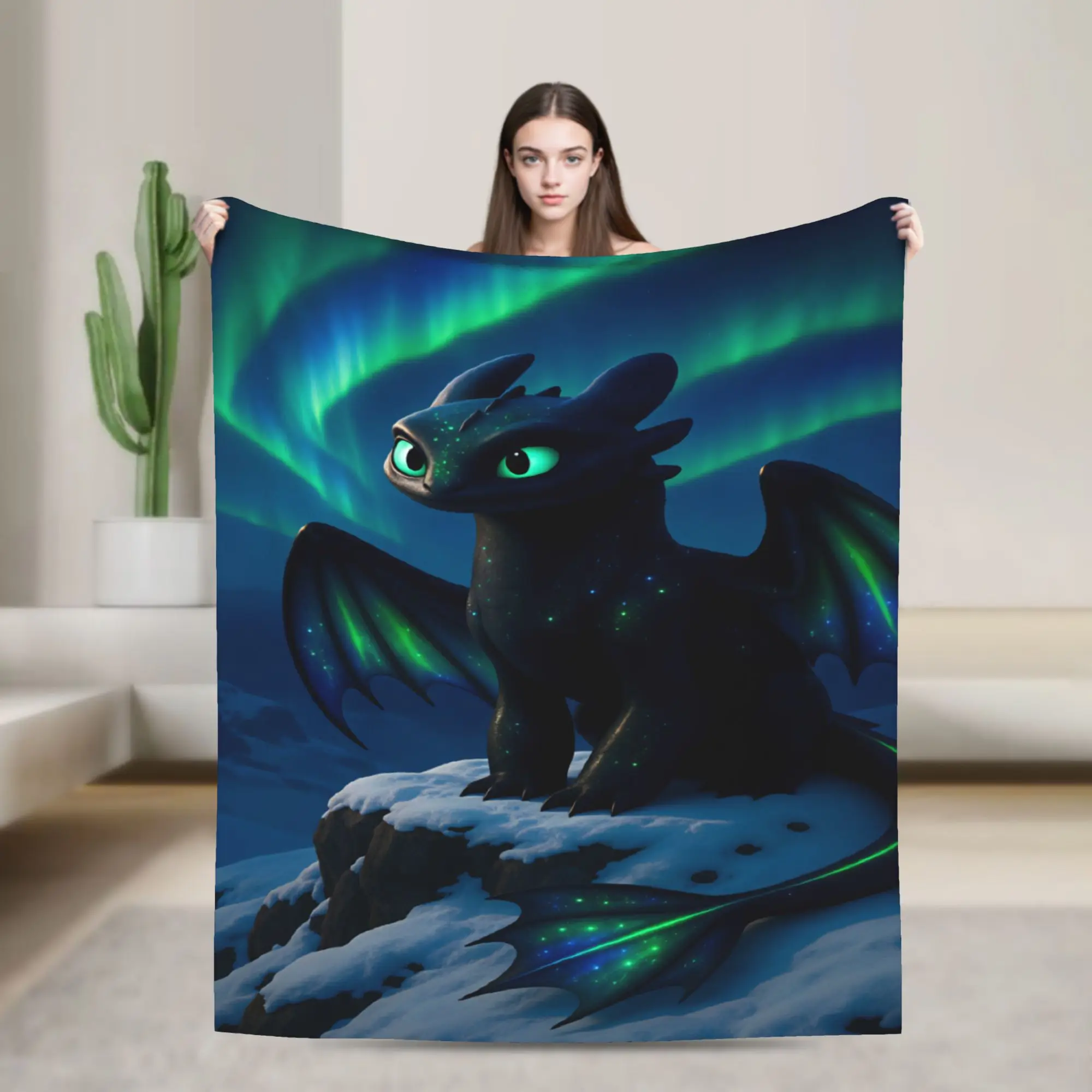 Warm Soft Blanket Travel H-How To TT-rain Your Dragon Throw Blanket  Flannel Bedspread For Bedroom Pattern Sofa Bed Cover
