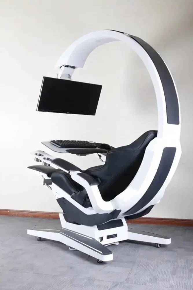 T7 Coding Pod D-xracer Gaming Chair Cockpit Computer Cockpit Reclining With Speakers LED RGB Light