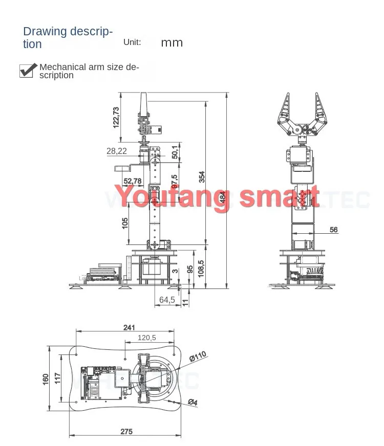 6 DOF Robot Arm with Flexible Manipulator claw Industrial Metal Alloy Kit For Arduino Robot DIY Kit PS2 Control Programmable Kit