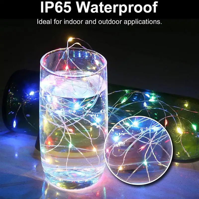 Mini Copper Wire Cork Lights 6.5ft LED Copper Wire Light Battery Operated Colourful Fairy String Light Mini String Light For DIY