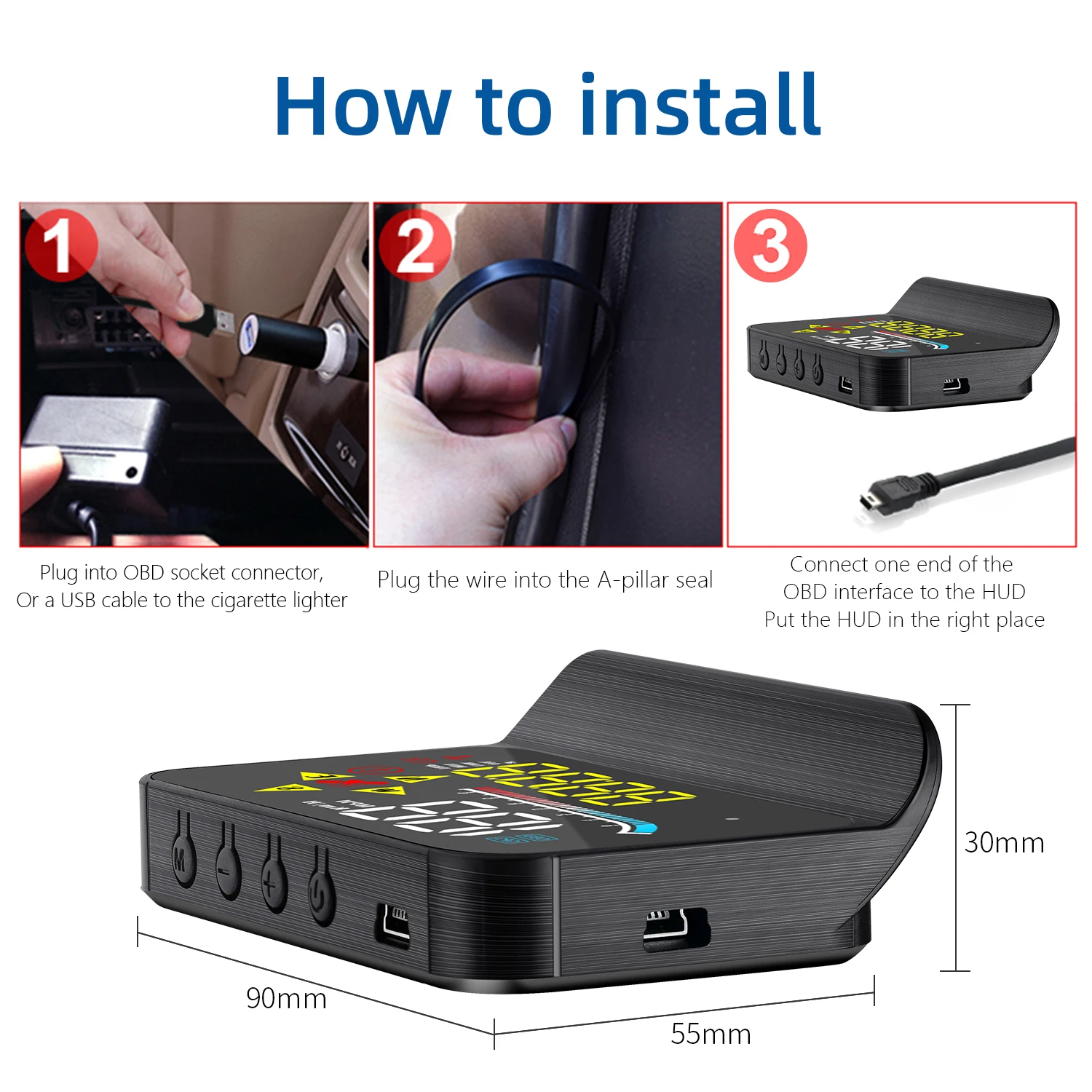 M17 HUD Dual Smart Stsyem OBD + GPS pantalla de ordenador integrada proyector de odómetro integrado reloj electrónico automático con pantalla frontal