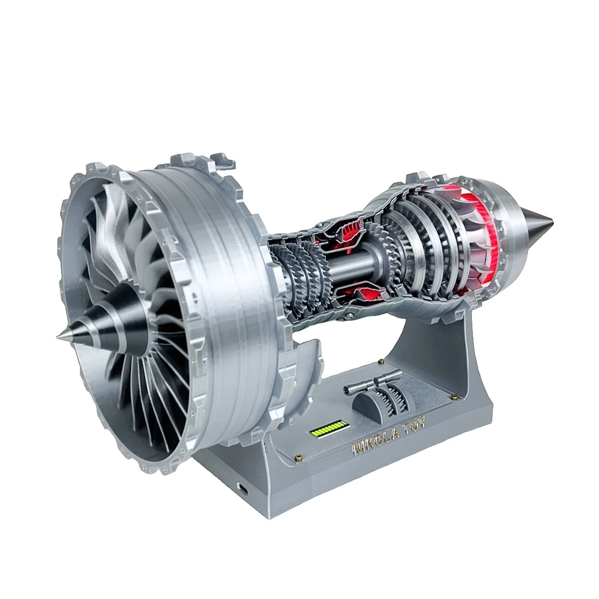 Turbofan Motor Model Aircraft, Modelo 3D, entusiasta profissional plástico, Decoração Collectibles, tamanho médio, 46cm