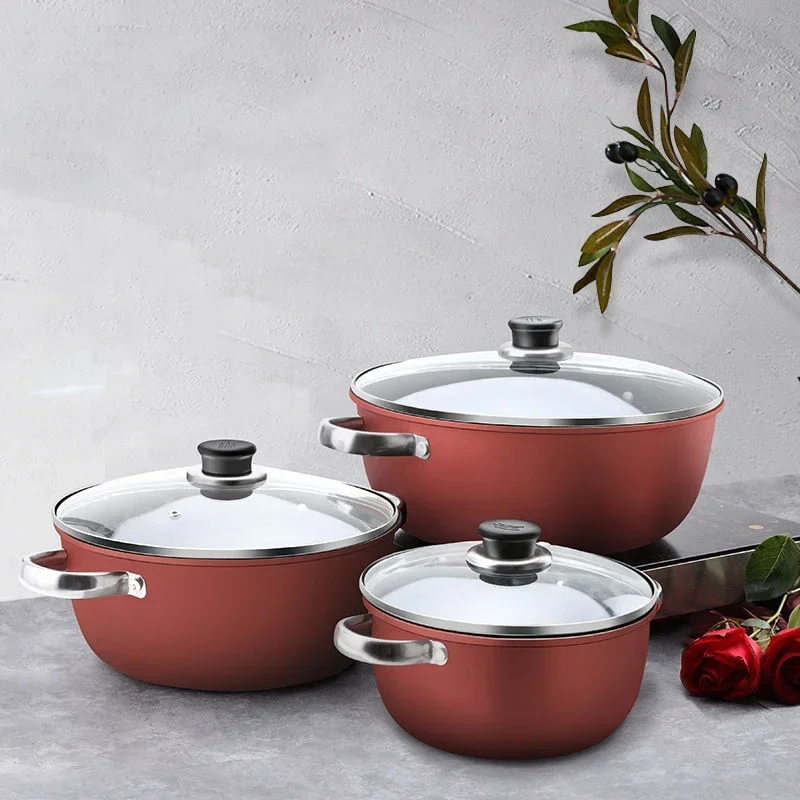 Soup Pot Non-stick Thick Soup Stew Pot Cook Noodles Hot Milk Porridge Pot Gas Cooker Universal Induction Instant