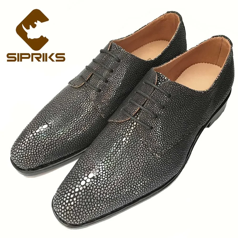 

Sipriks Real Stingray Skin Shoes Men Goodyear Welt Shoes Thailand Imported Dress Oxfords Mens Formal Tuxedo Shoes Social 45