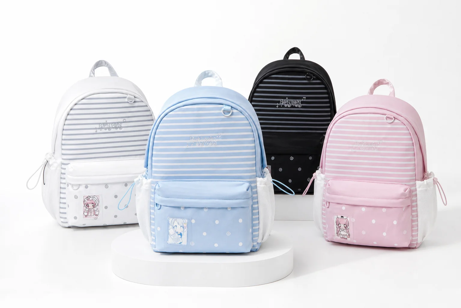 ROSYPOSY Softstar Backpack Ins Polka Dot Striped Soft Large Capacity Daily Commute Travel For High School College Adult Women