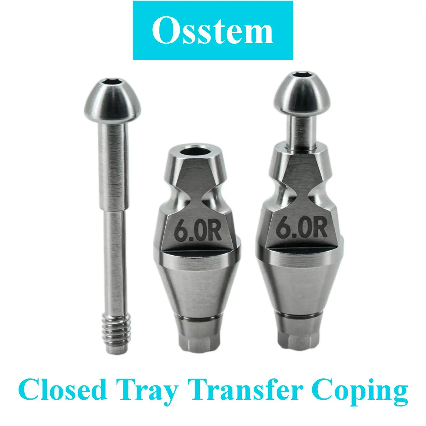 10Pcs Dental Closed Tray Transfer Coping Compatible With Osstem Systems Titanium Hex Engaging Impression Screw Hardware Tool Kit