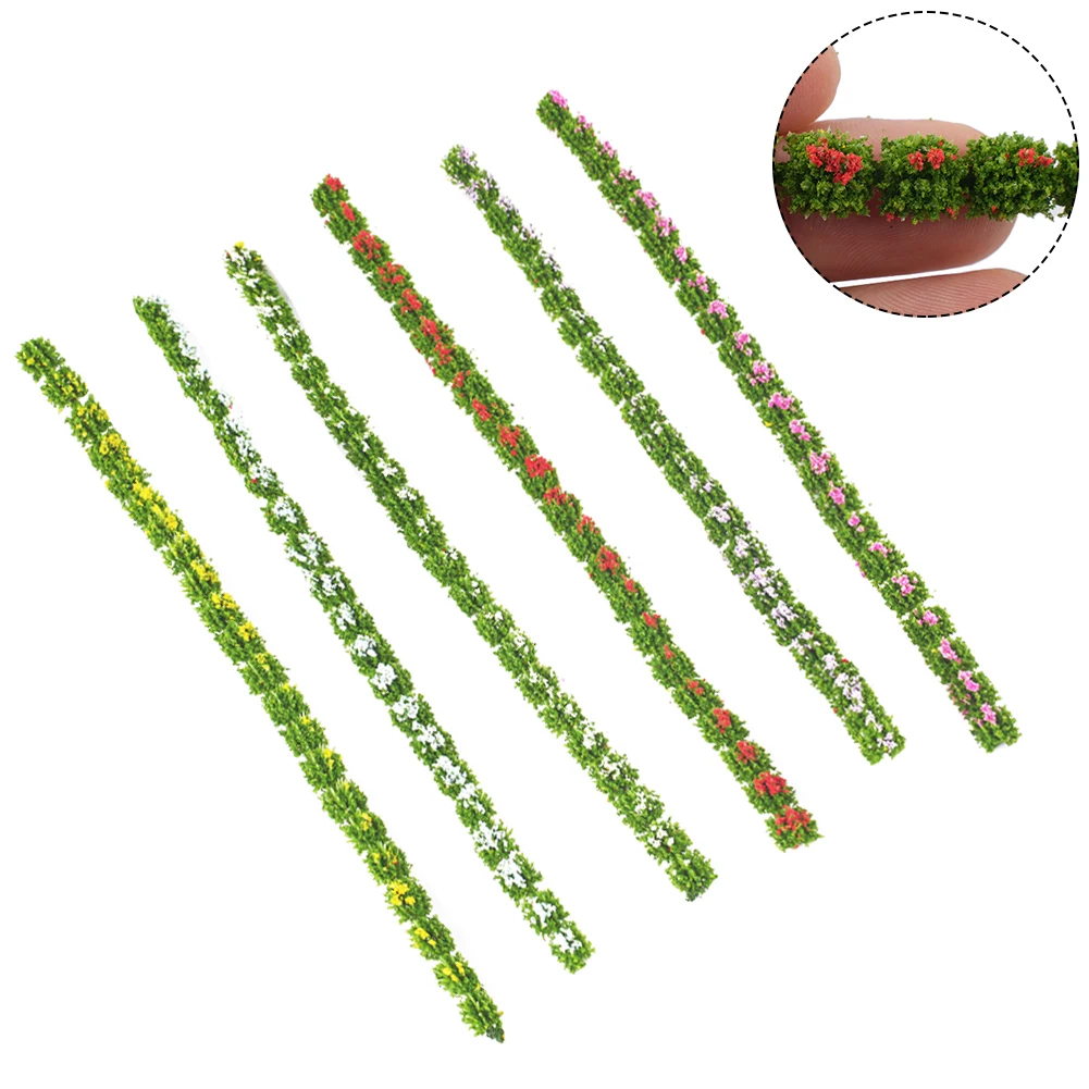 Self-Adhesive Static Grass Tufts Miniature Scenery Mixed Wildflower Shrub Strips Scenery Railroad Modelling  Building Sand Table