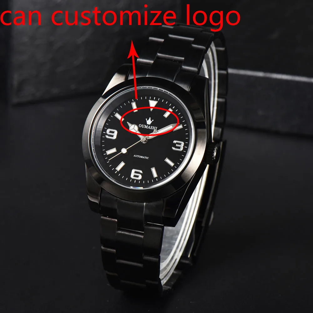 일본 정품 NH35 자동 무브먼트 m176200-0011/114200-70190을 갖춘 39mm 패션 남성용 NH35 손목시계는 로고를 맞춤 제작할 수 있습니다.