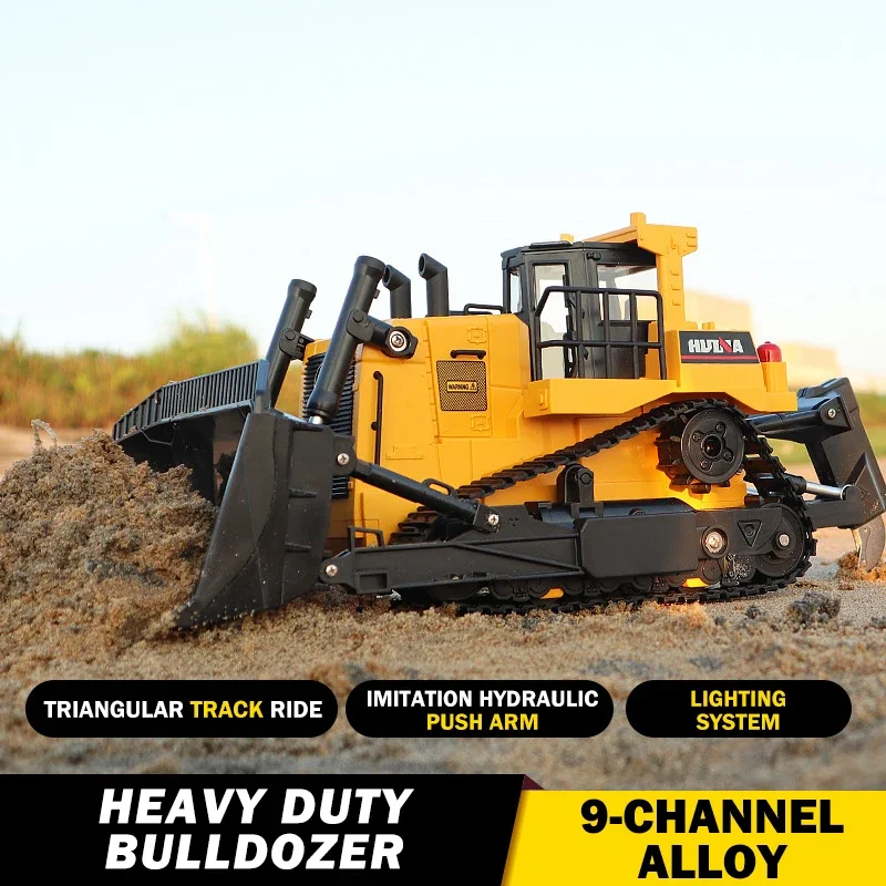 COIL Bulldozer Excavatrice RC 1:16 – 2,4 GHz, 11 Canaux, Métal Et Caoutchouc, Lumières Et Sons, 36x19x15 Cm, Dès 8 Ans