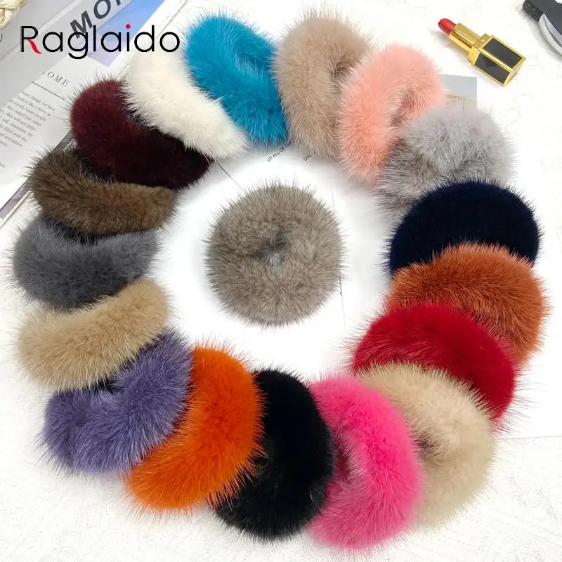 girls hair bands elastic real mink fur hair band accesorios para el cabello mujer coleteros elastici piccoli hair ties for women