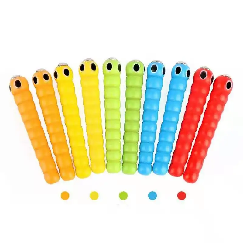 Wand Worms for Catch Worm Game Strawberry Grasping Baby Wooden Toys Montessori Educational Wooden Toys Accessories