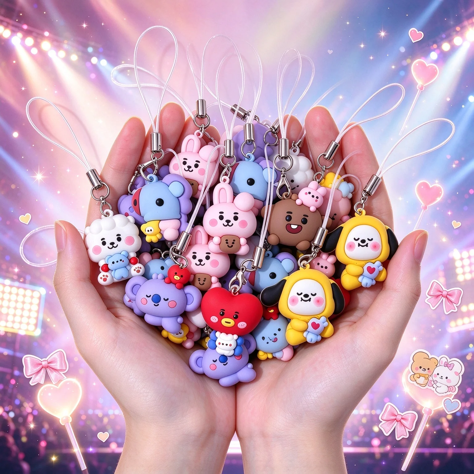 100 pièces, breloques mignonnes en résine, motif lapin et chien de dessin animé, pour la fabrication de bijoux, de bracelets et de porte-clés, fournitures de bricolage, pour les fans de concerts, idéal pour les cadeaux promotionnels.