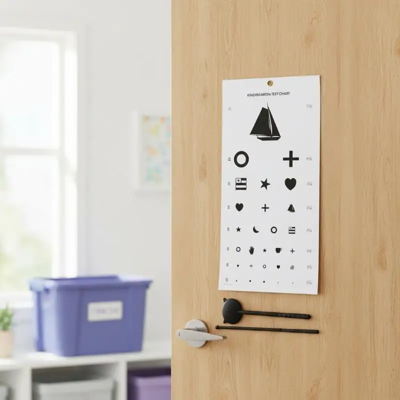 ^PVC Snellen Eye Chart Kindergarten Low Vision Eye Test Charts Eye Exam Tool With Point Stick Occluder~