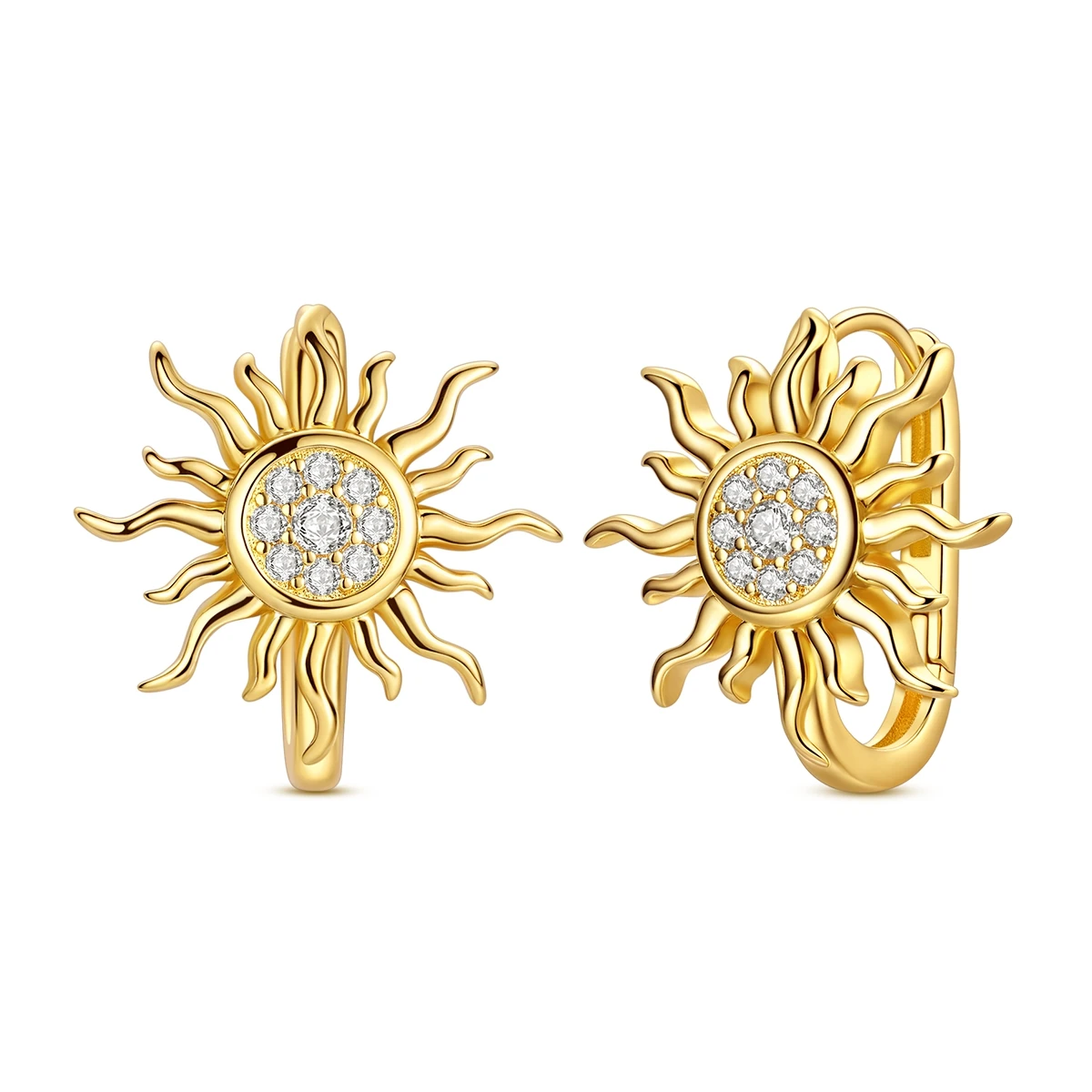 

New in 925 Sterling Silver Golden Sunflower Stud Earrings for Women Girl Ear Studs Fine Jewelry Fashion Luxury Anniversary