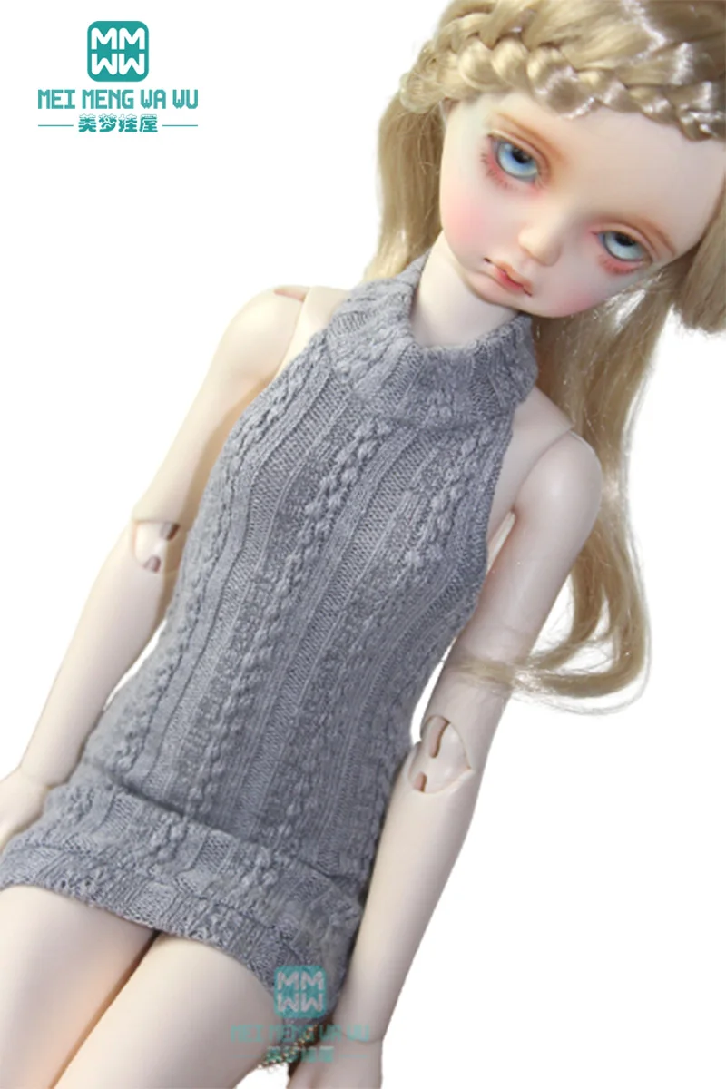Roupas de bonecas bjd para 43-45cm 1/4 msd moda suéter com gola halter presentes para meninas